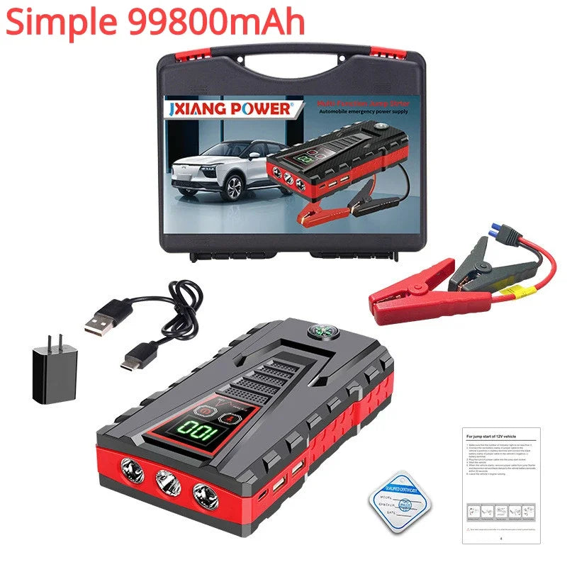 99800mAh Car Jump Starter 5000A Power Bank for 12V Petrol & Diesel Cars