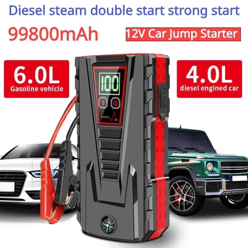 99800mAh Car Jump Starter 5000A Power Bank for 12V Petrol & Diesel Cars