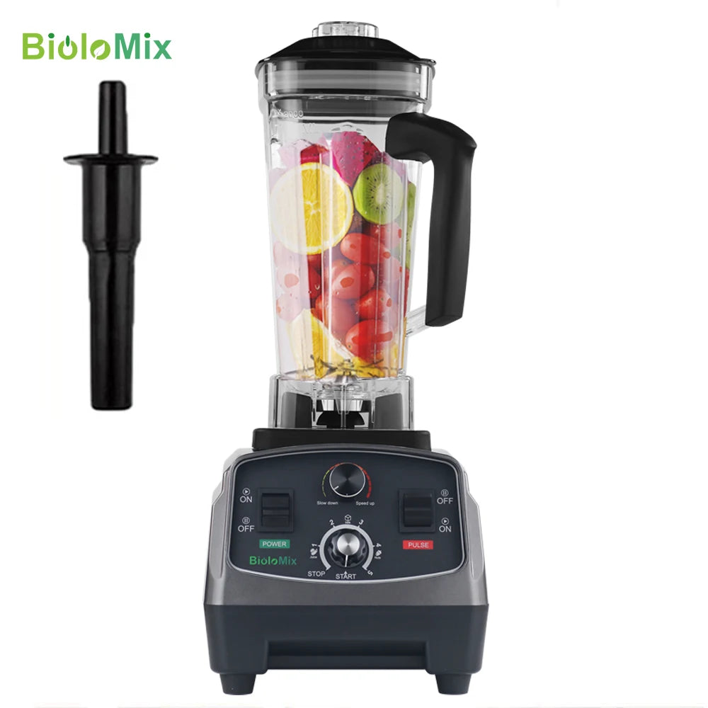 BioloMix 3HP 2200W Heavy Duty Commercial Blender with Timer - 6-in-1 Mixer