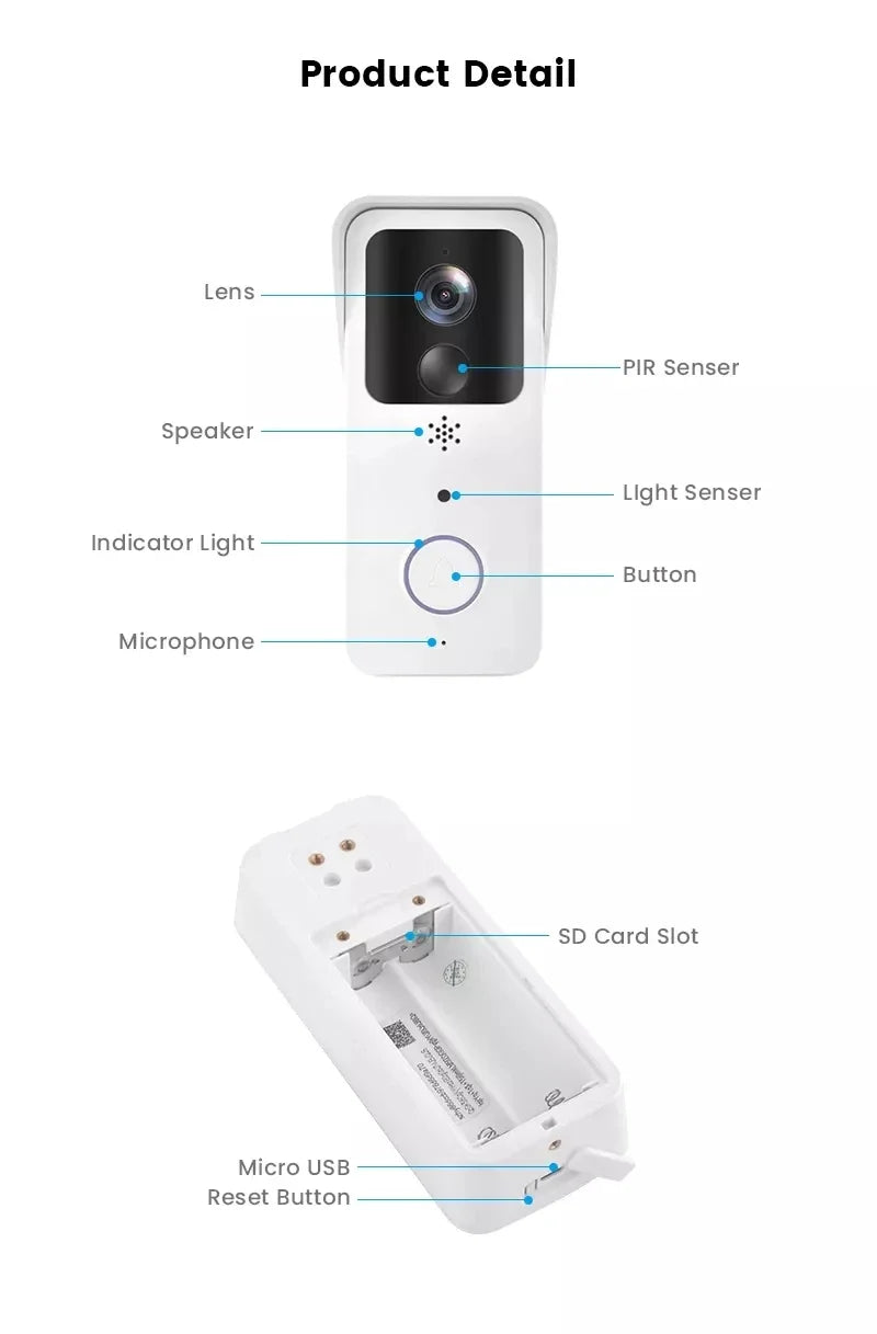 Tuya Smart Home Wireless 1080P Video Doorbell