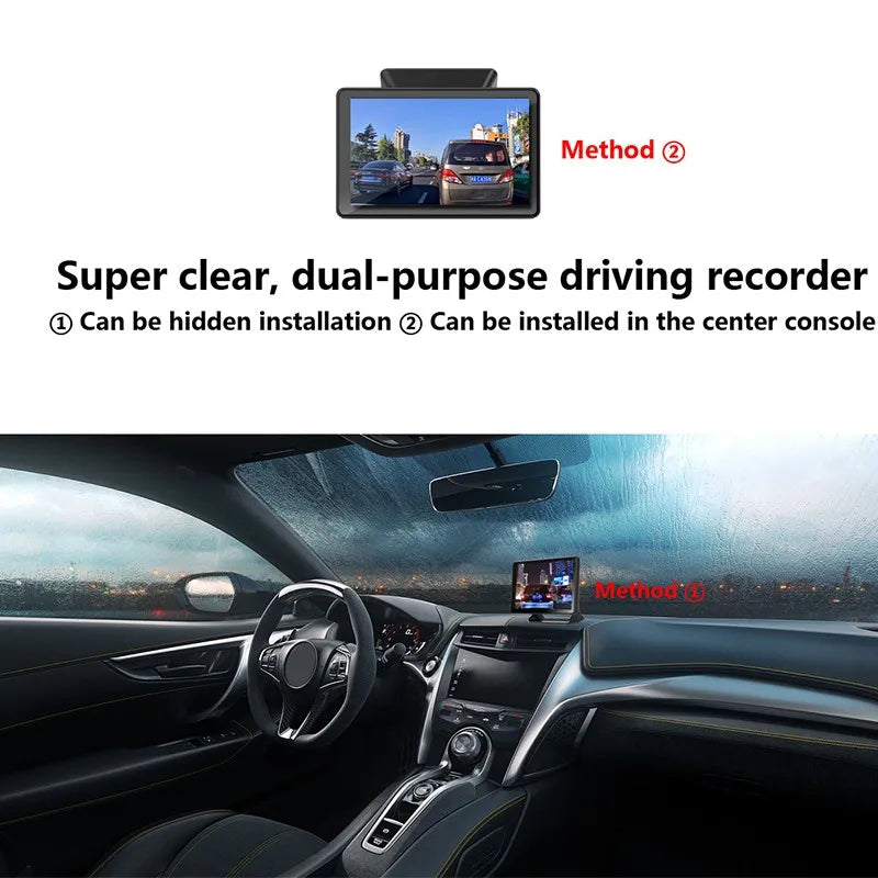 5 Inch IPS Dash Cam with 1080P Rear View Camera – Night Vision