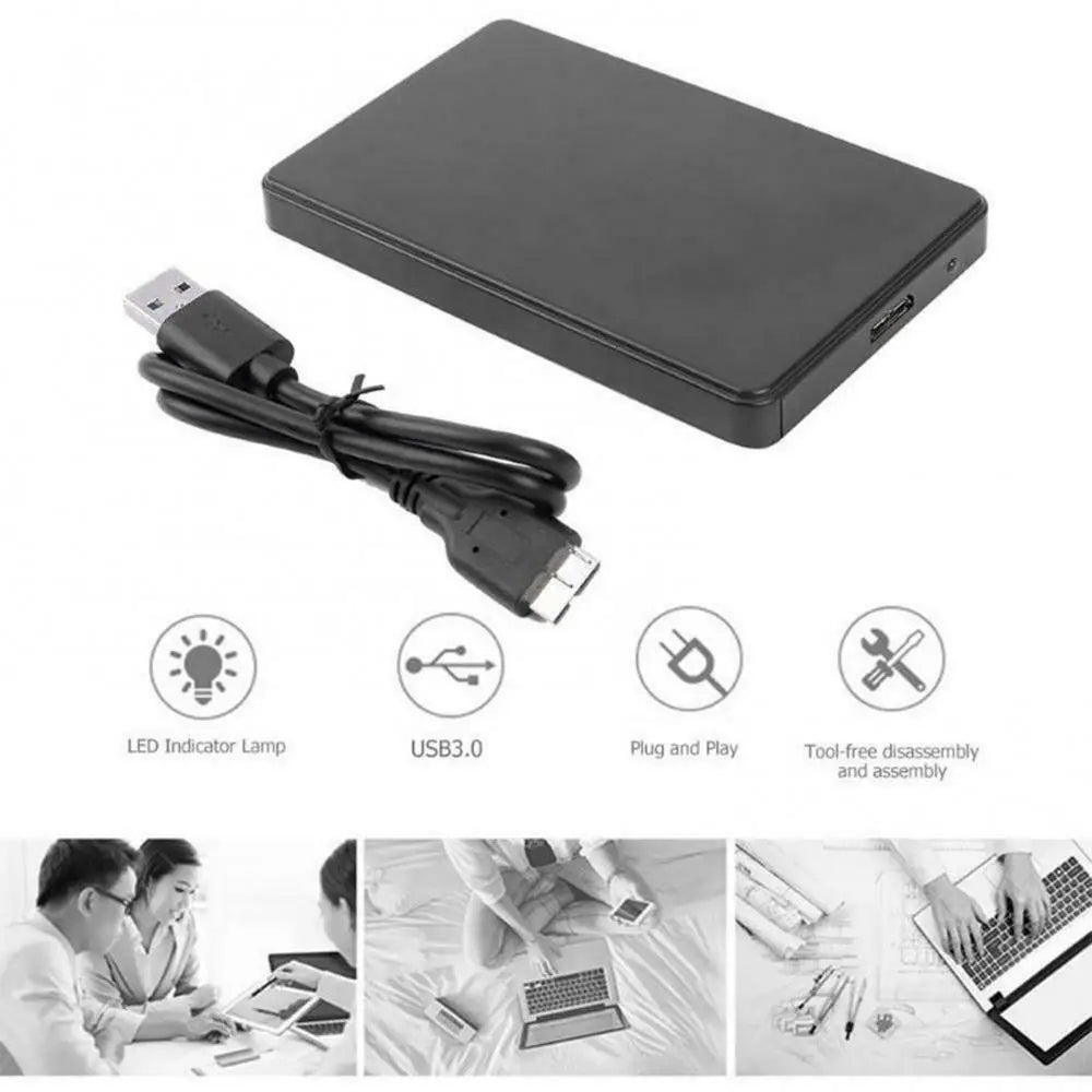 2.5-Inch SATA HDD Enclosure USB 3.0/2.0 - 5Gbps External Hard Drive Case, Tool-Free for PC/Laptop/Mac