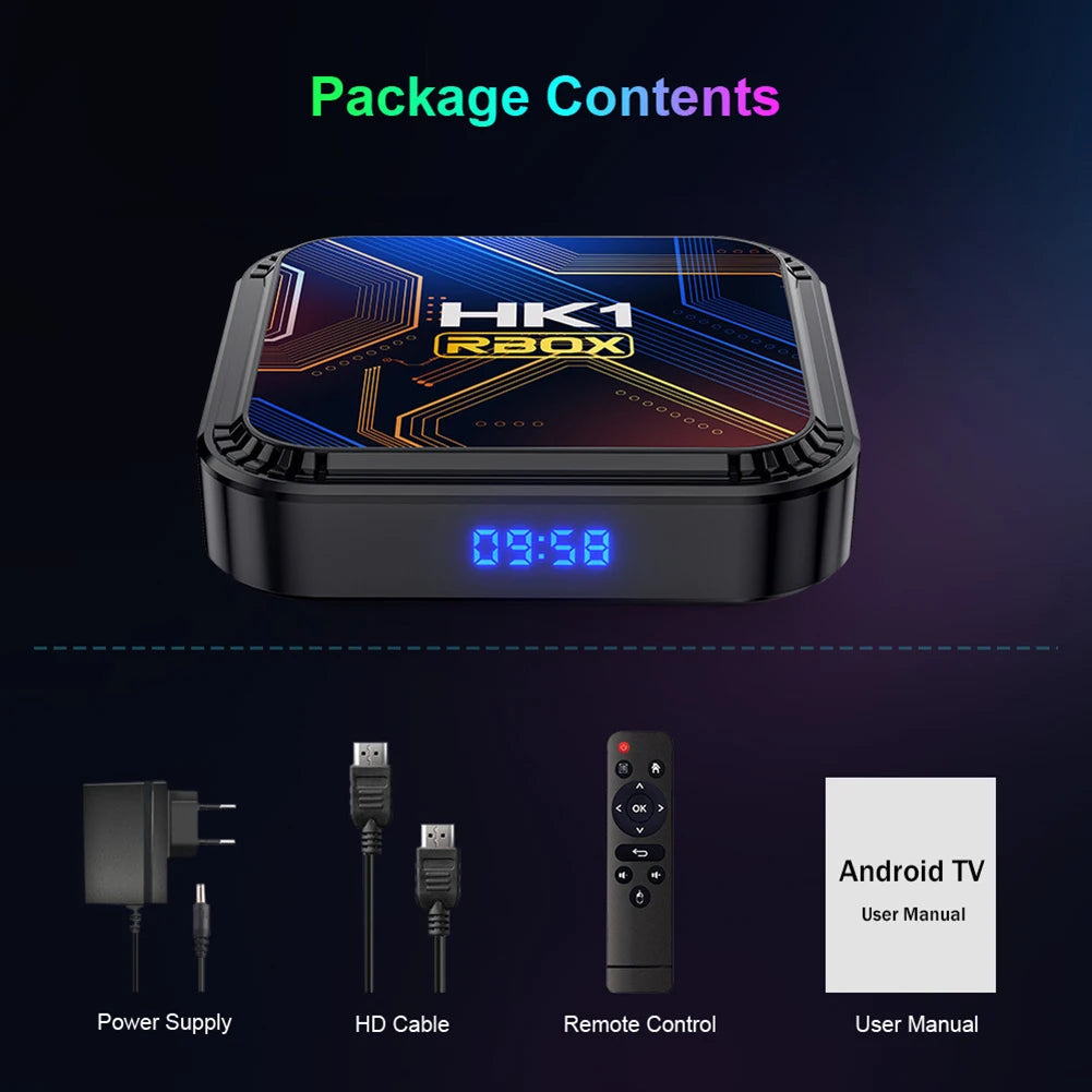 Home HK1 RBOX K8S Android 13 TV Box RK3528 64GB/32GB/16GB, 2.4G 5G WiFi, BT 4.0, Video Decoding Media Player, Set-Top Receiver Box