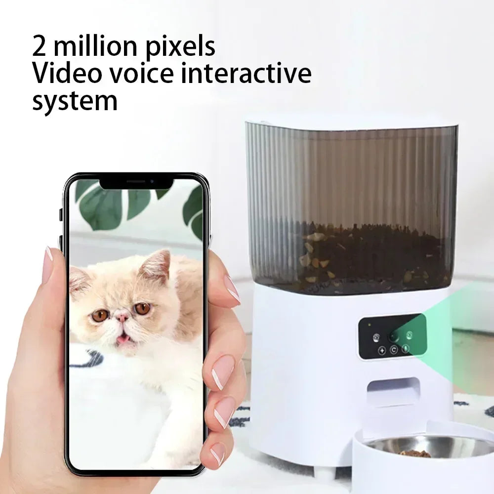 5L Double Bowls Smart Automatic Pet Feeder With Camera/Audio