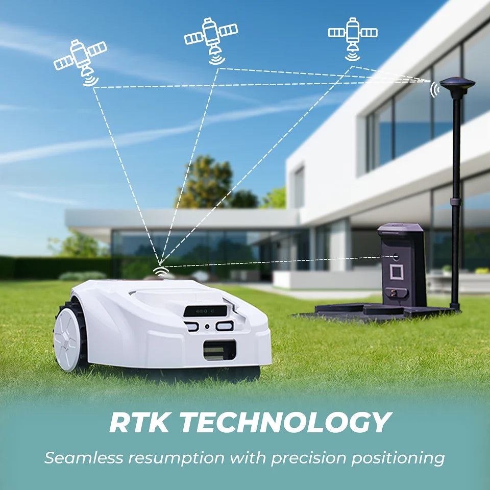 Smart Robot Lawn Mower GPS Navigation for 1000sqm - RTK Satellite