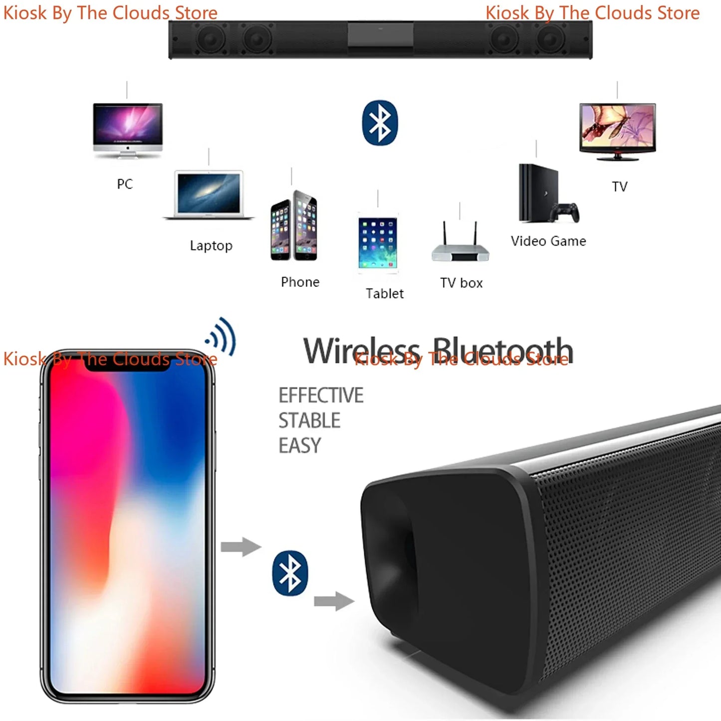 TV Sound Bar & Home Theater System - Bluetooth Speakers