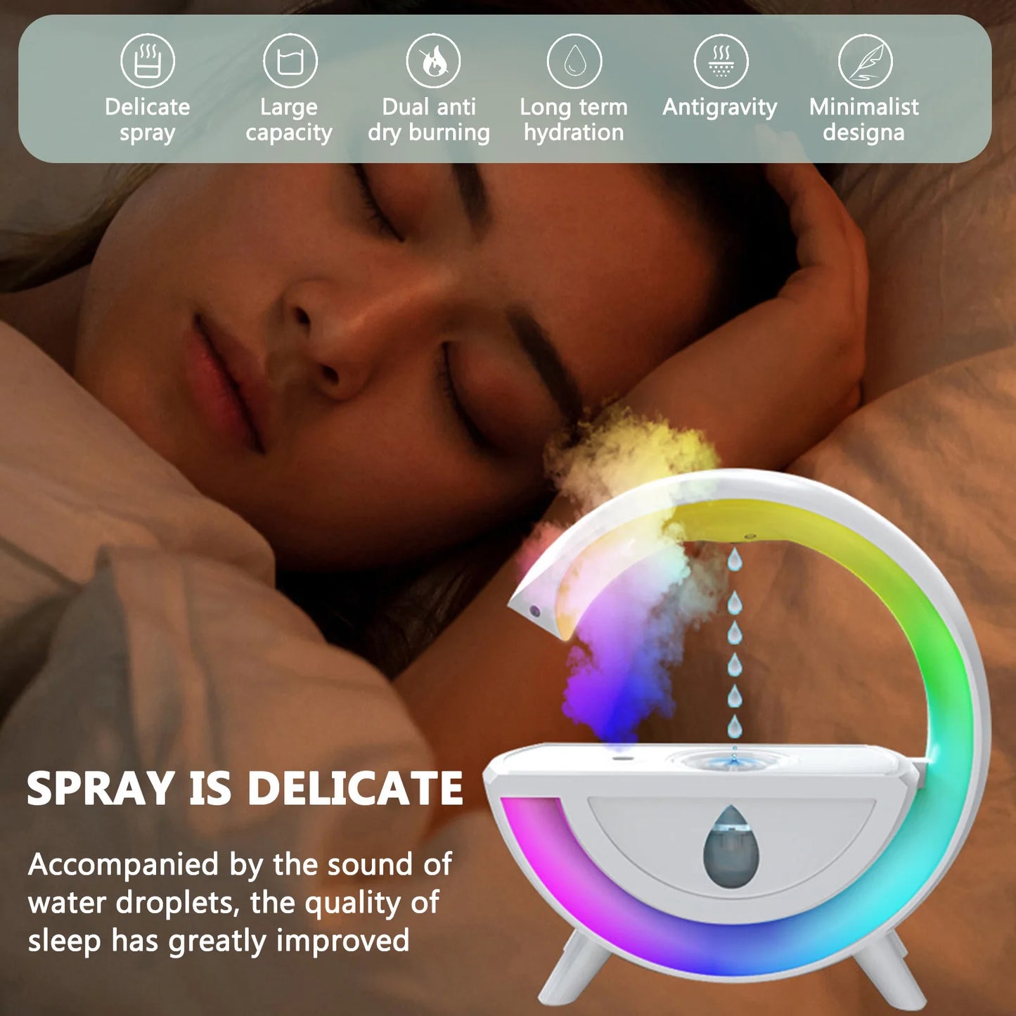 Anti-Gravity Water Droplets Air Humidifier