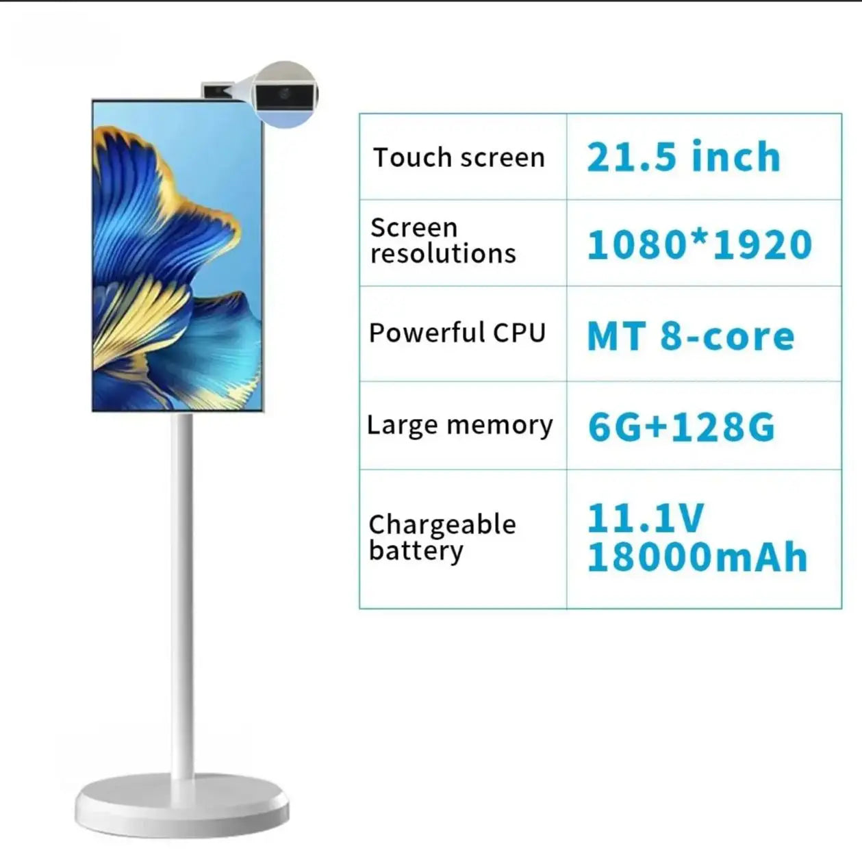 21.5Inch Battery-power Android12 FullHD LCD TV