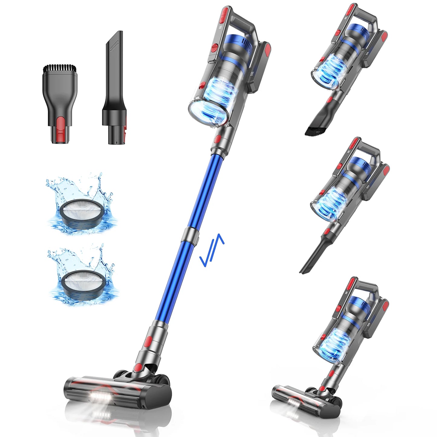 Buture JR500 Cordless Vacuum Cleaner 1.2L Removable Dust Cup & Battery