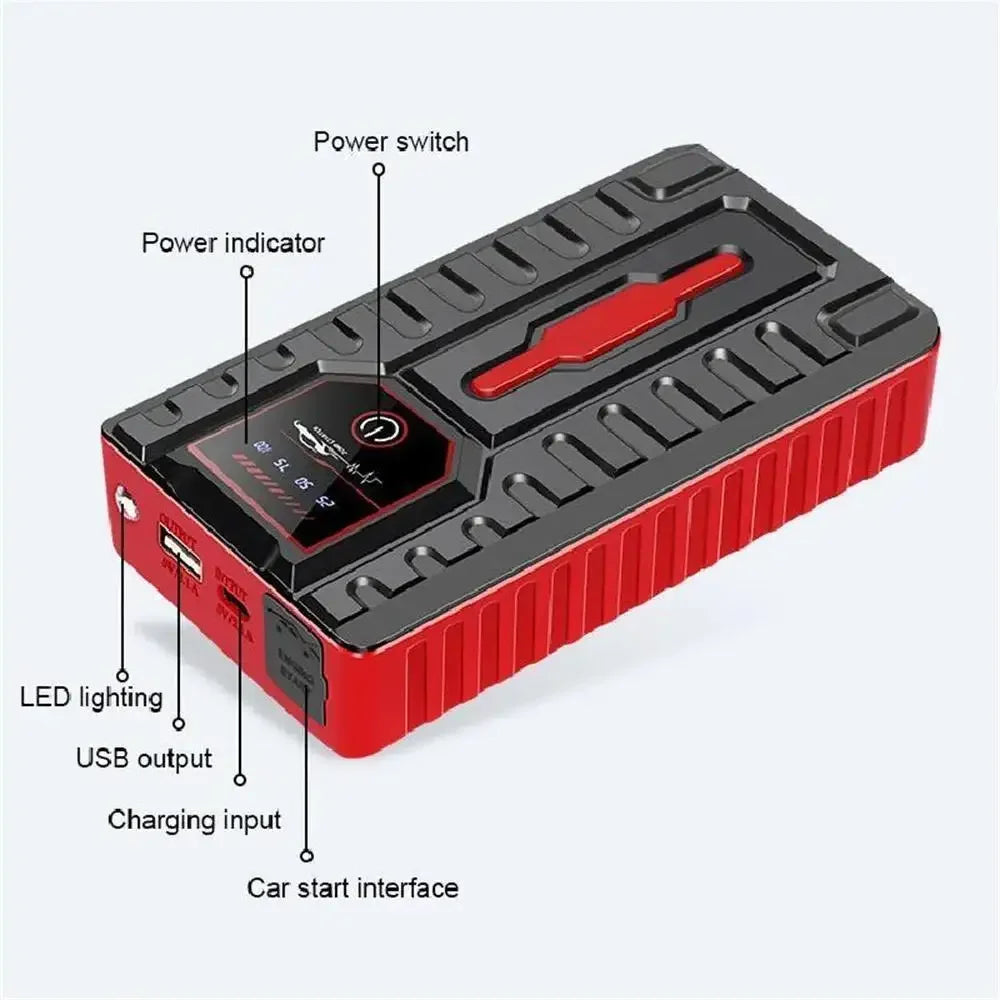 Portable 49800mAh Car Jump Starter - 6.0L Petrol & 4.0L Diesel Booster with Power Bank