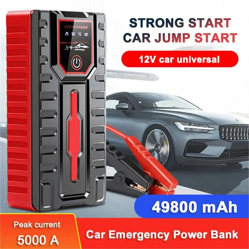 Portable 49800mAh Car Jump Starter - 6.0L Petrol & 4.0L Diesel Booster with Power Bank