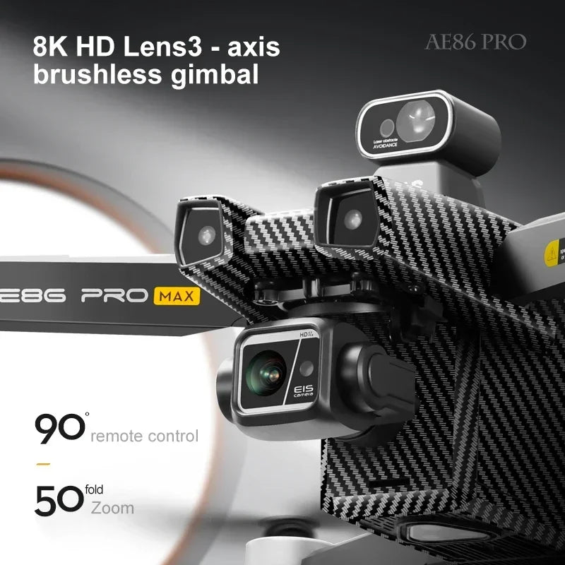 AE86 PRO MAX GPS Drone 8K HD Camera 5G FPV WiFi 3-Axis Gimbal 28 Min Flight Brushless RC Quadcopter 8KM