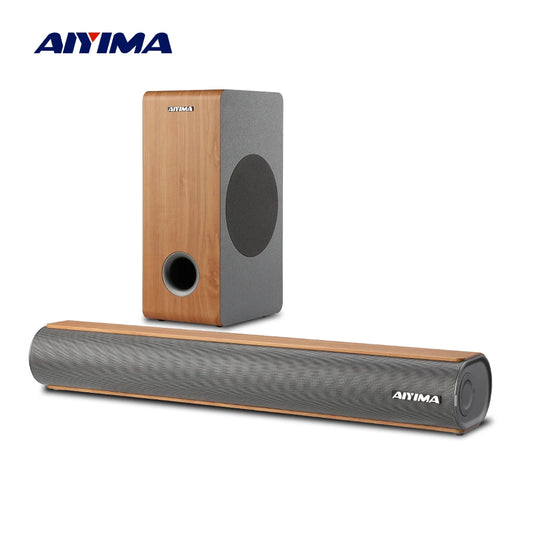 AIYIMA S04D 19-Inch Soundbar with Wireless Subwoofer, 120W Bluetooth 2.0 Channel, 3D Surround for TV