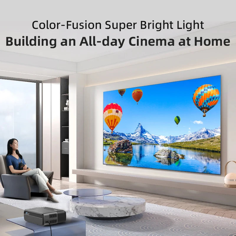 4K HDR LED Smart Projector HD 1080P, 5G WiFi, Android 11, 3D, Auto Focus & Dolby Audio