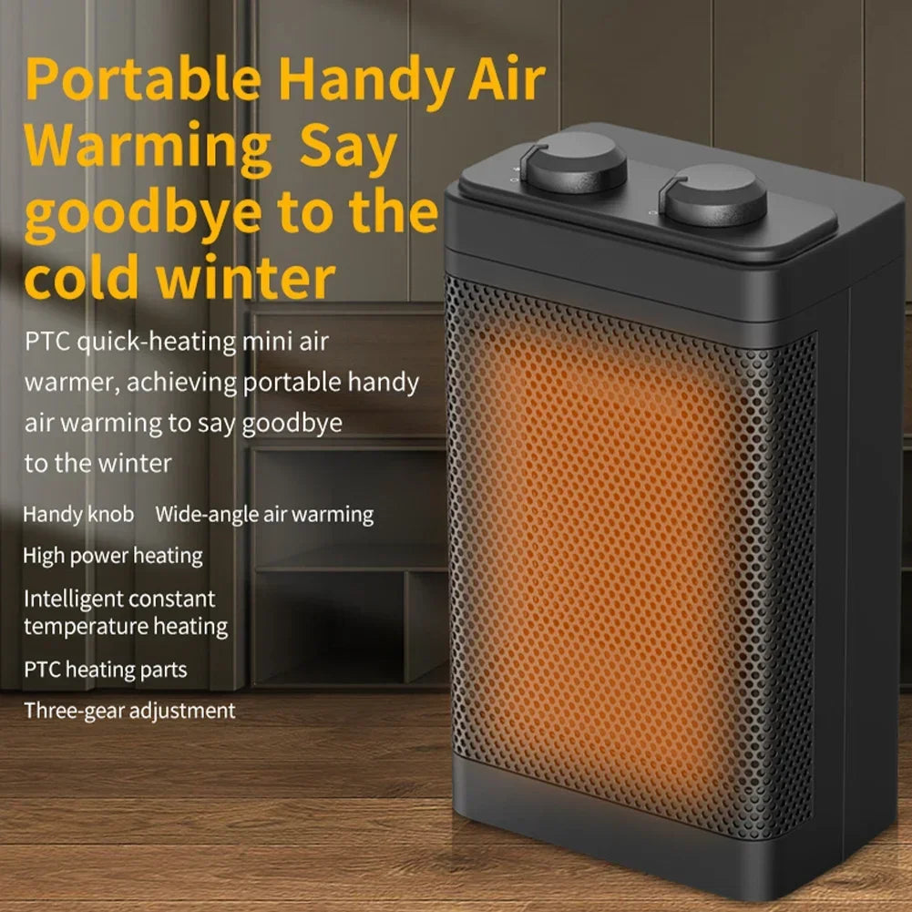 1500W Mini PTC Heater Fan with Remote Control for Home & Office