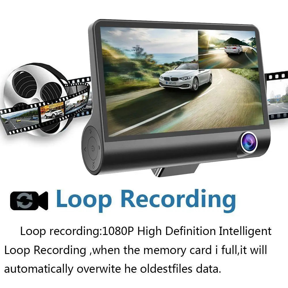 Leekooluu 4" Dual Channel Dash Cam - 1080P Front & Interior, IPS HD Screen, DVR Recorder