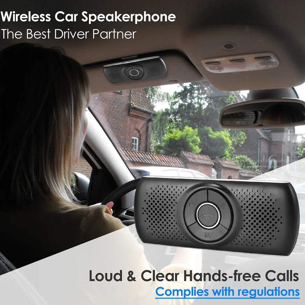 Wireless Bluetooth Car Kit Hands-Free Speakerphone & Audio Receiver for Car Sun Visor