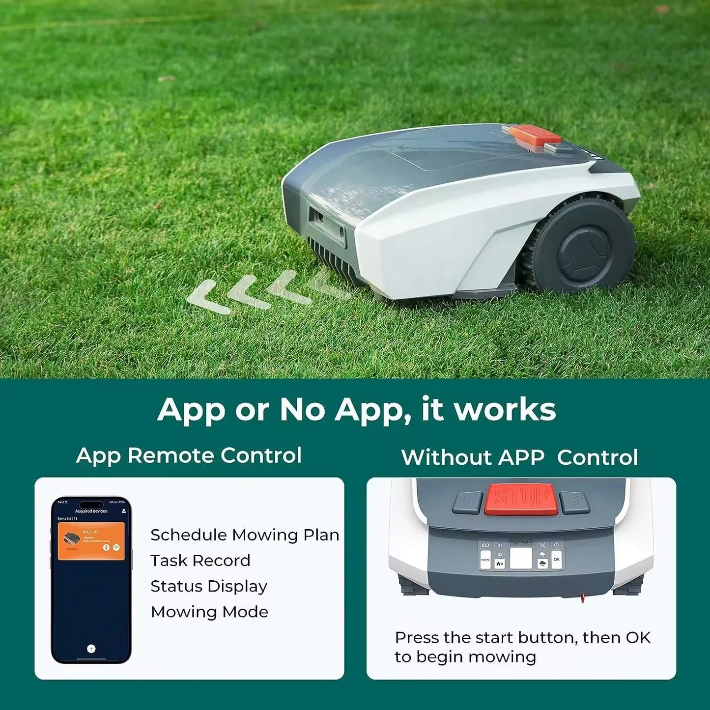 Self-Propelled Robotic Lawn Mower with GPS Navigation - Automatic Electric Grass Cutter for Garden & Yard