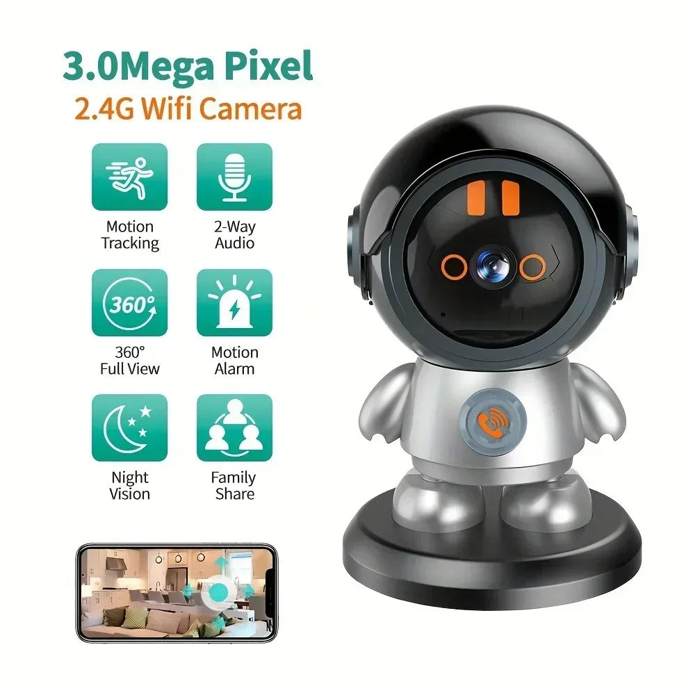 3MP Wi-Fi Camera with Humanoid Tracking, Voice Reminders & Home Security