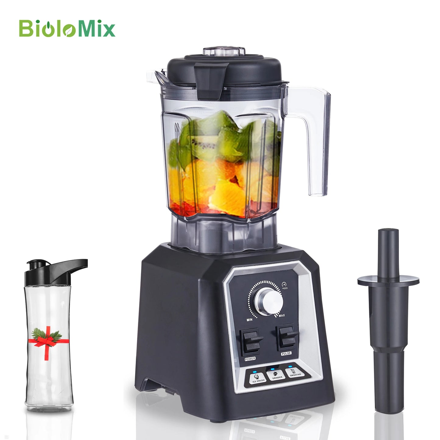 BioloMix Professional Auto Blender - 2L BPA-Free Low-Profile Jar, Ice Crusher & Juicer | 2200W