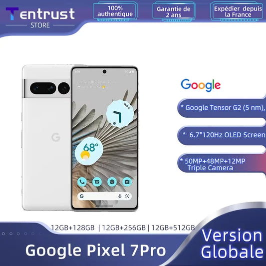 Google Pixel 7 Pro 5G - 12GB RAM, 128GB/256GB Storage, 6.7" 120Hz OLED, NFC, IP68, Android 13