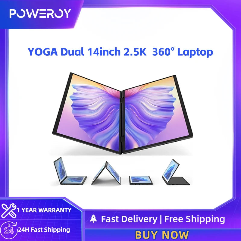 L14 Yoga 2-in-1 Laptop: 14" 2.5K Touchscreen, Intel N95, Windows 11